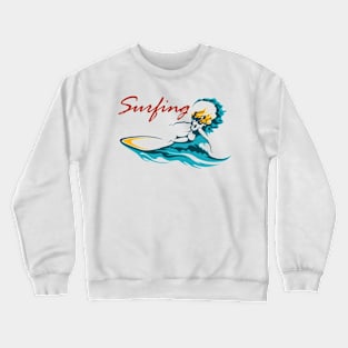 Surfing Club or Camp Emblem Crewneck Sweatshirt